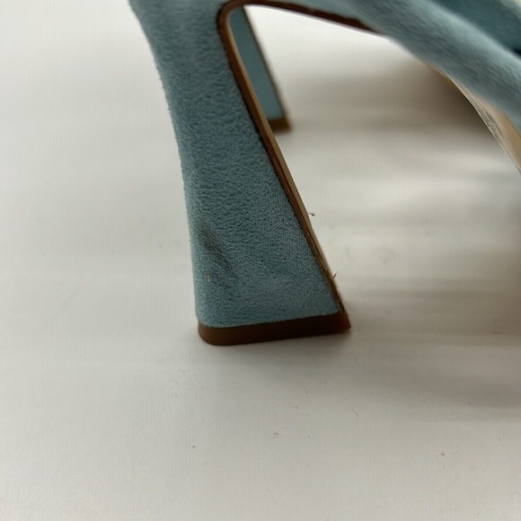 Nine West Light Blue Suede Strappy Slip On Heels Size 5.5 New with tags! - Picture 7 of 9